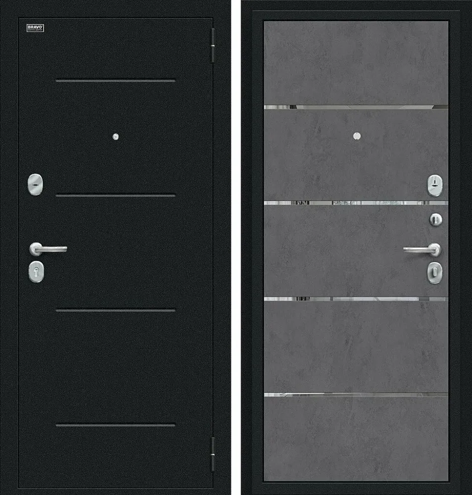 Фото Дверь Лайн Букле черное/Slate Art BR4634